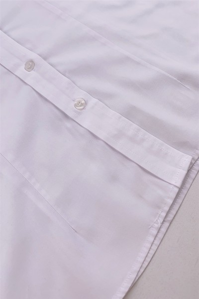 訂購白色純色女裝襯衫    設計修身修腰女裝襯衫    團隊制服   恤衫專門店   透氣   舒適      R377 後面照